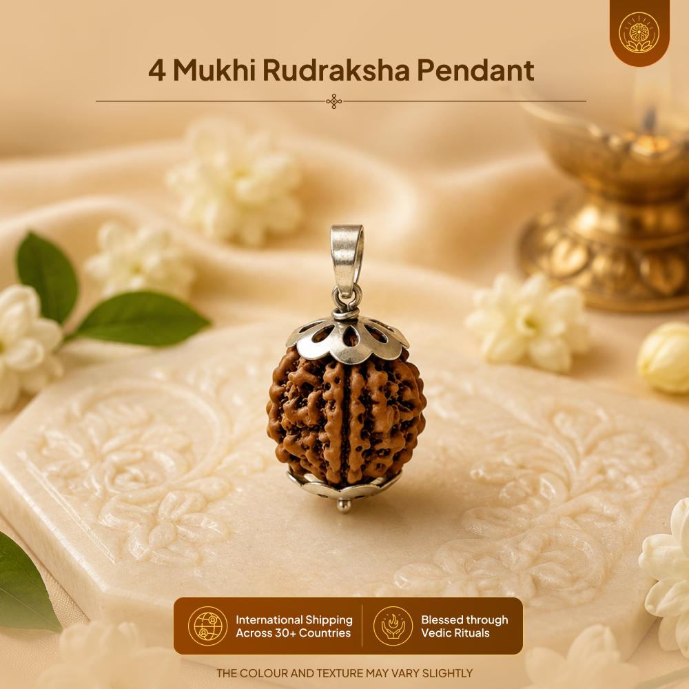 4 Mukhi Rudraksha Pendant- Nepali