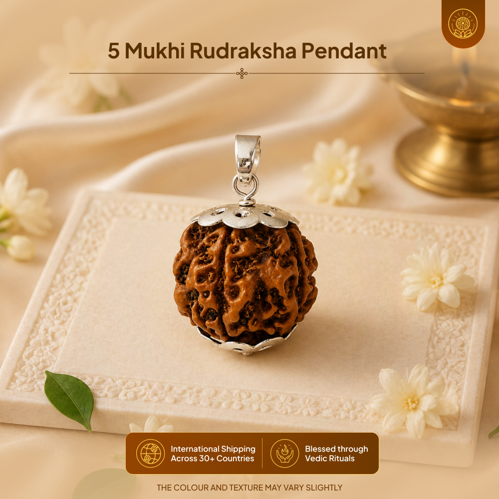 5 Mukhi Rudraksha Pendant- Nepali