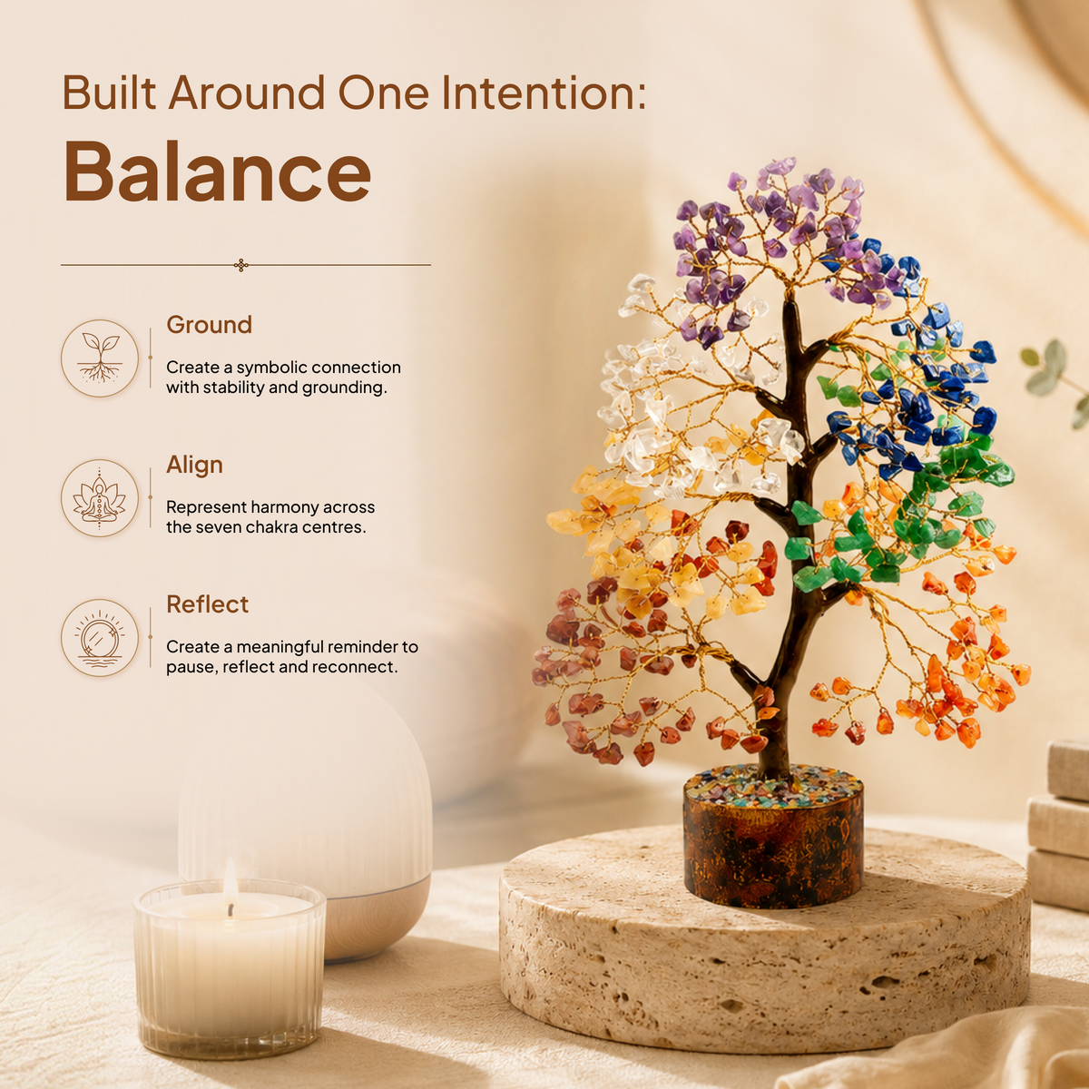 Seven Chakra Crystal Tree