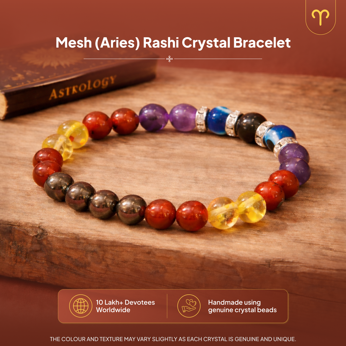 Mesh (Aries) Rashi Crystal Bracelet