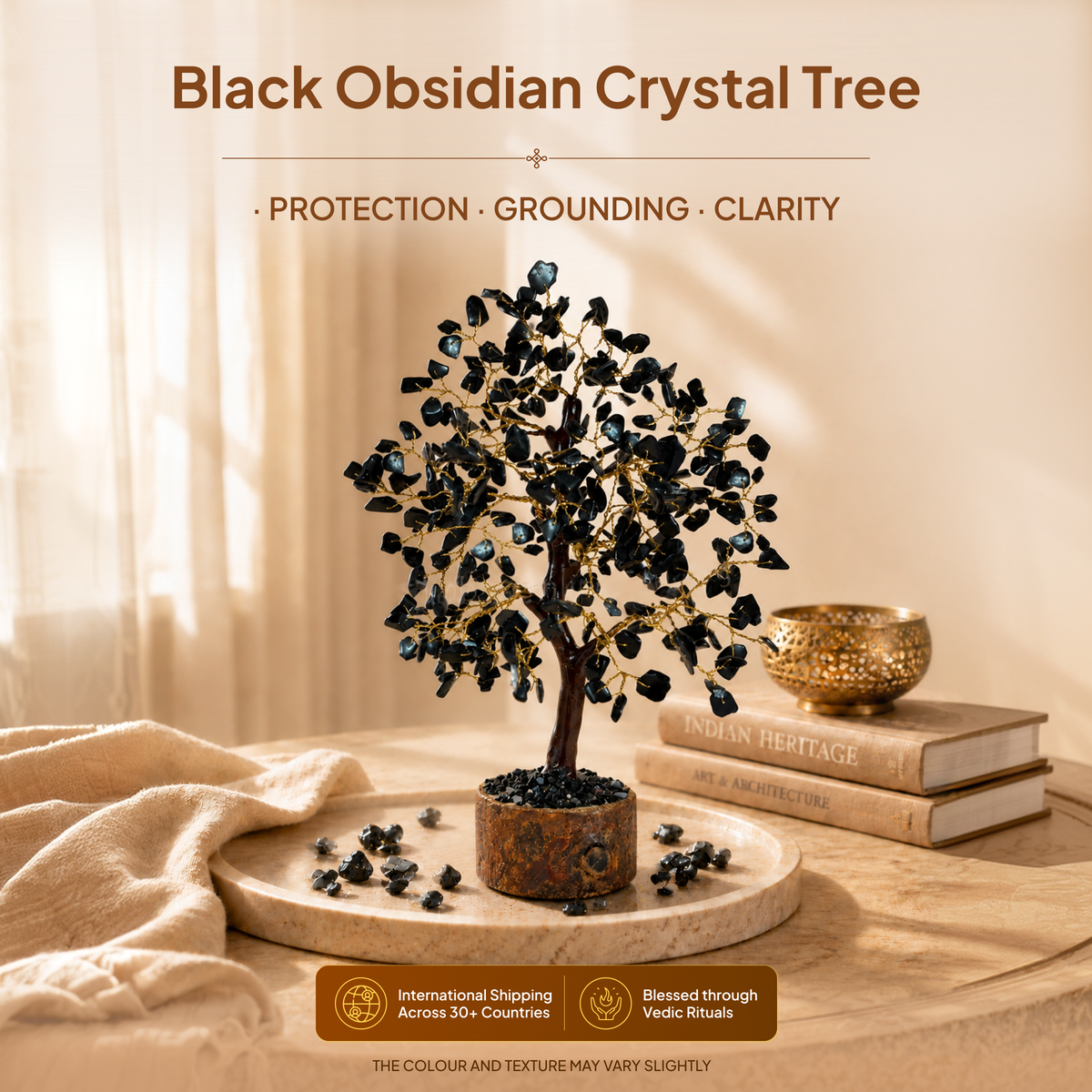 Black Obsidian Crystal Tree