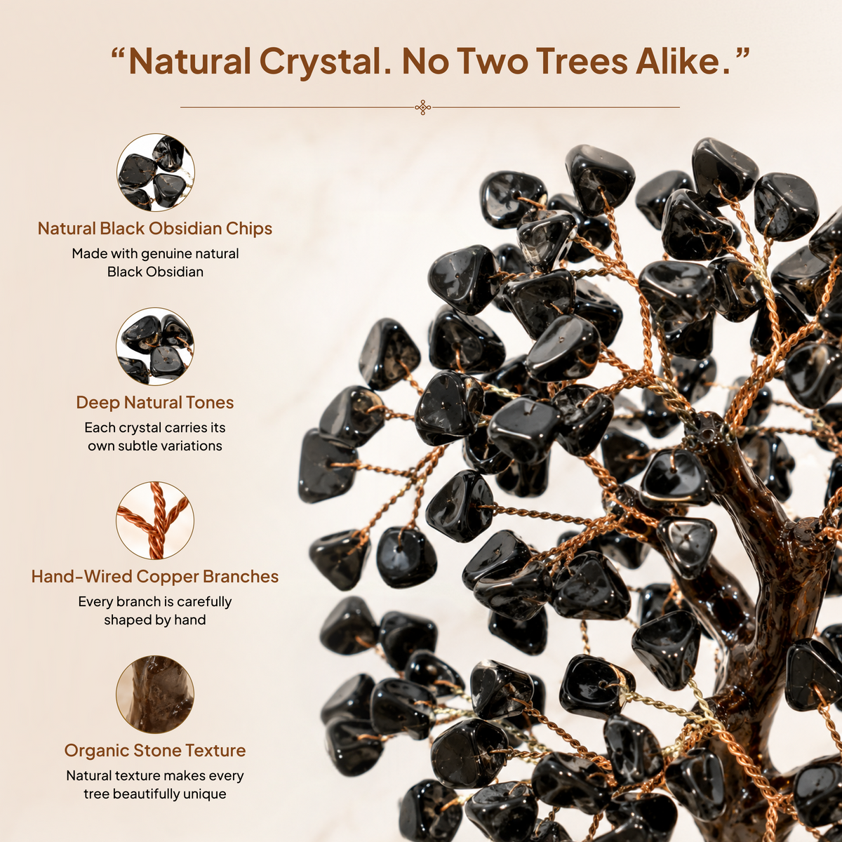 Black Obsidian Crystal Tree