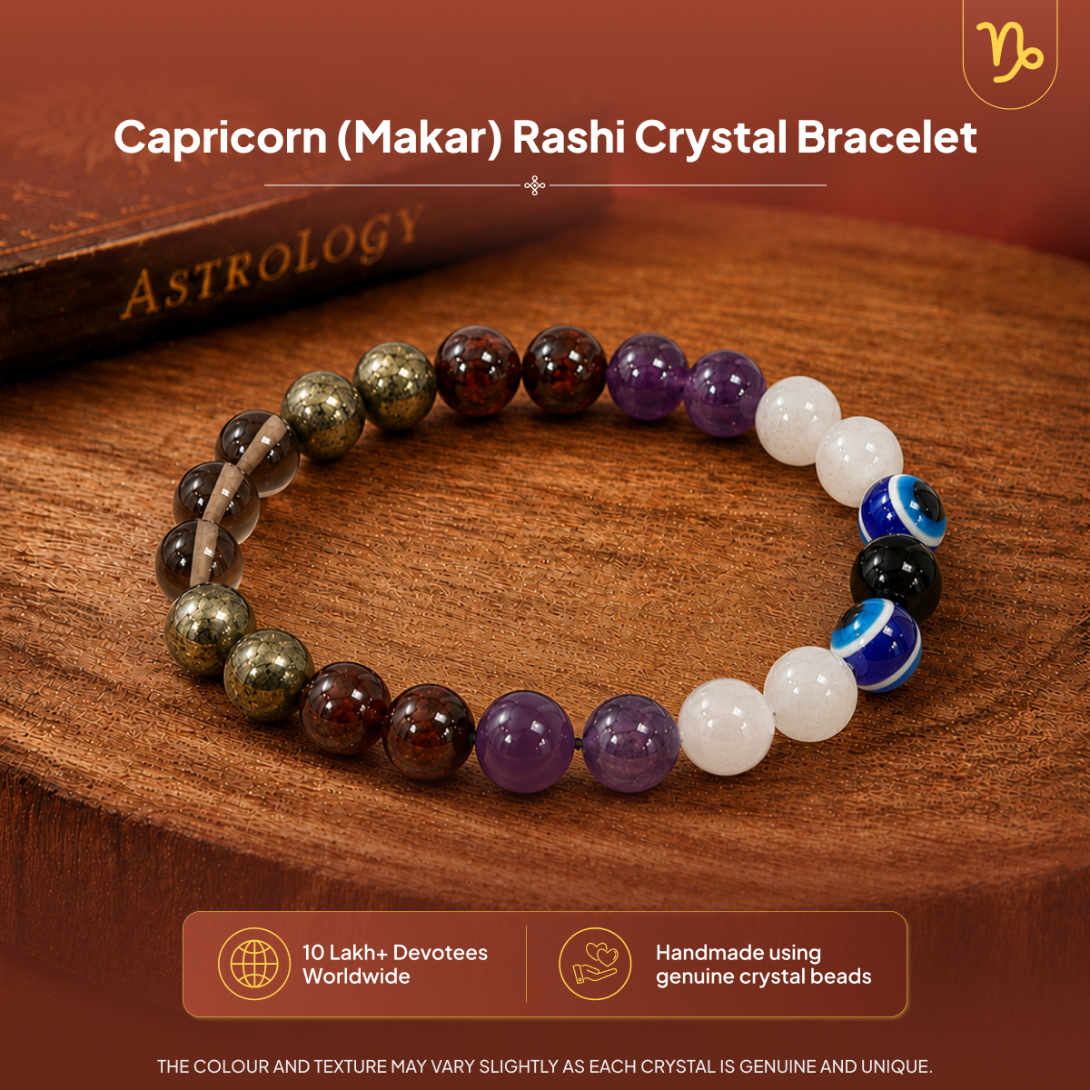 Makar (Capricorn) Rashi Crystal Bracelet
