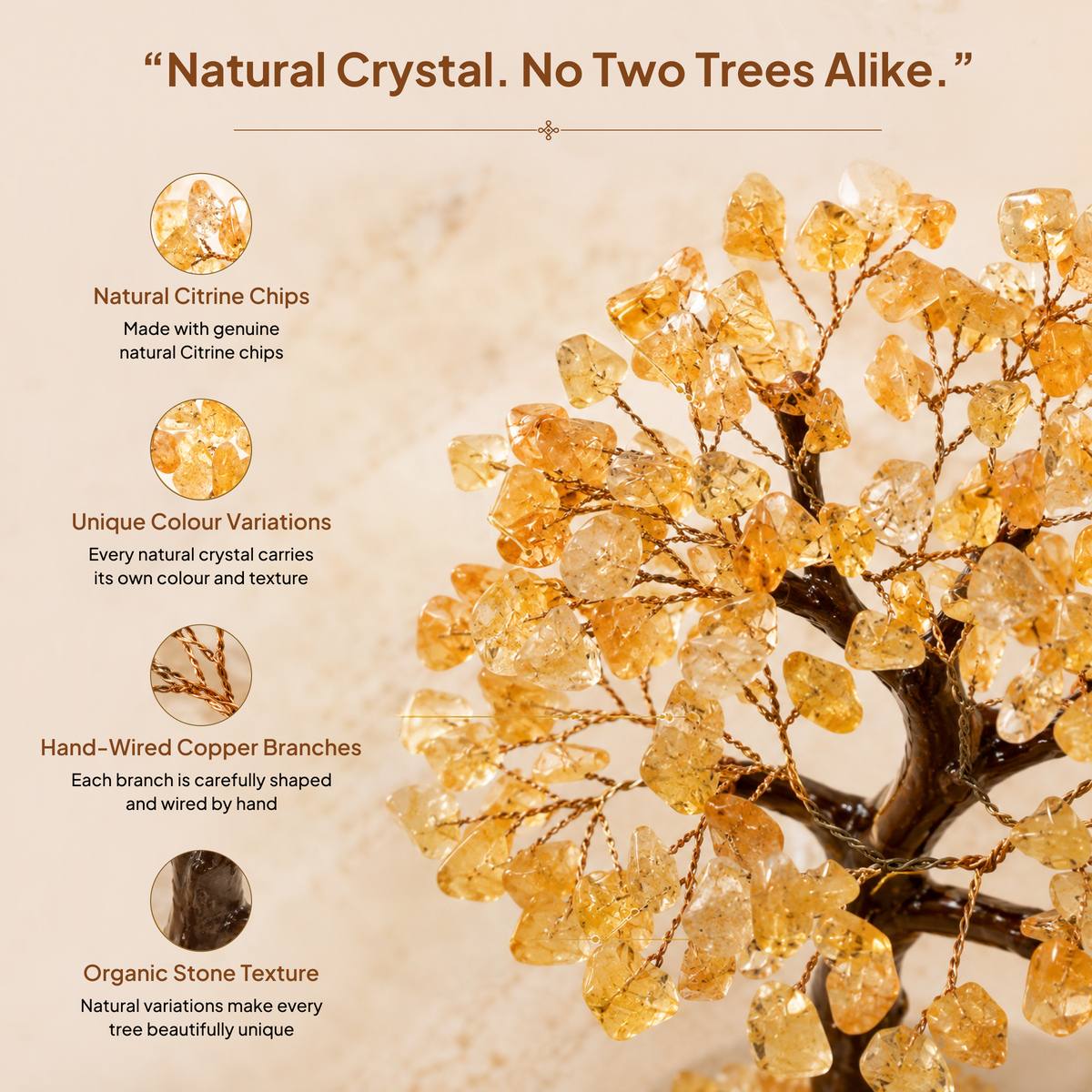 Yellow Citrine Crystal Tree