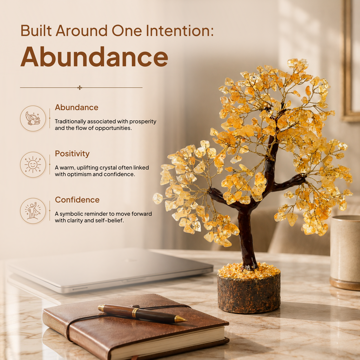 Yellow Citrine Crystal Tree