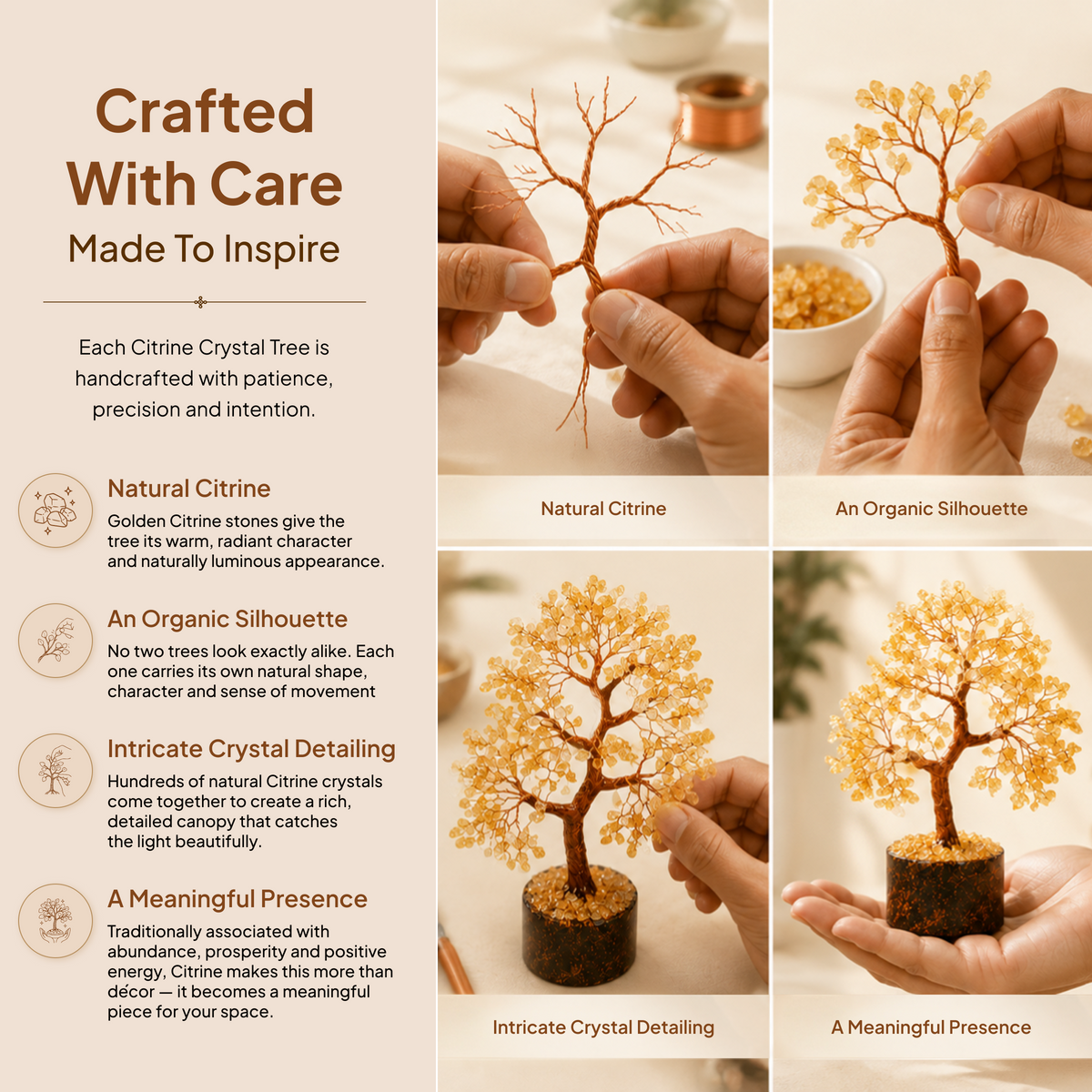 Yellow Citrine Crystal Tree
