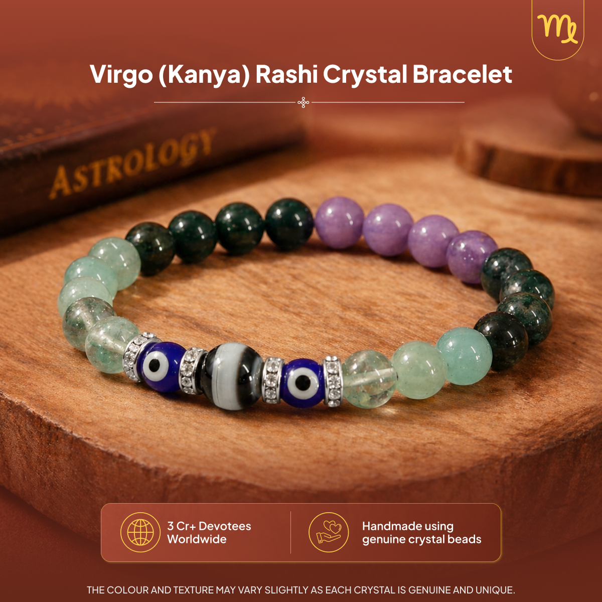 Kanya (Virgo) Rashi Crystal Bracelet