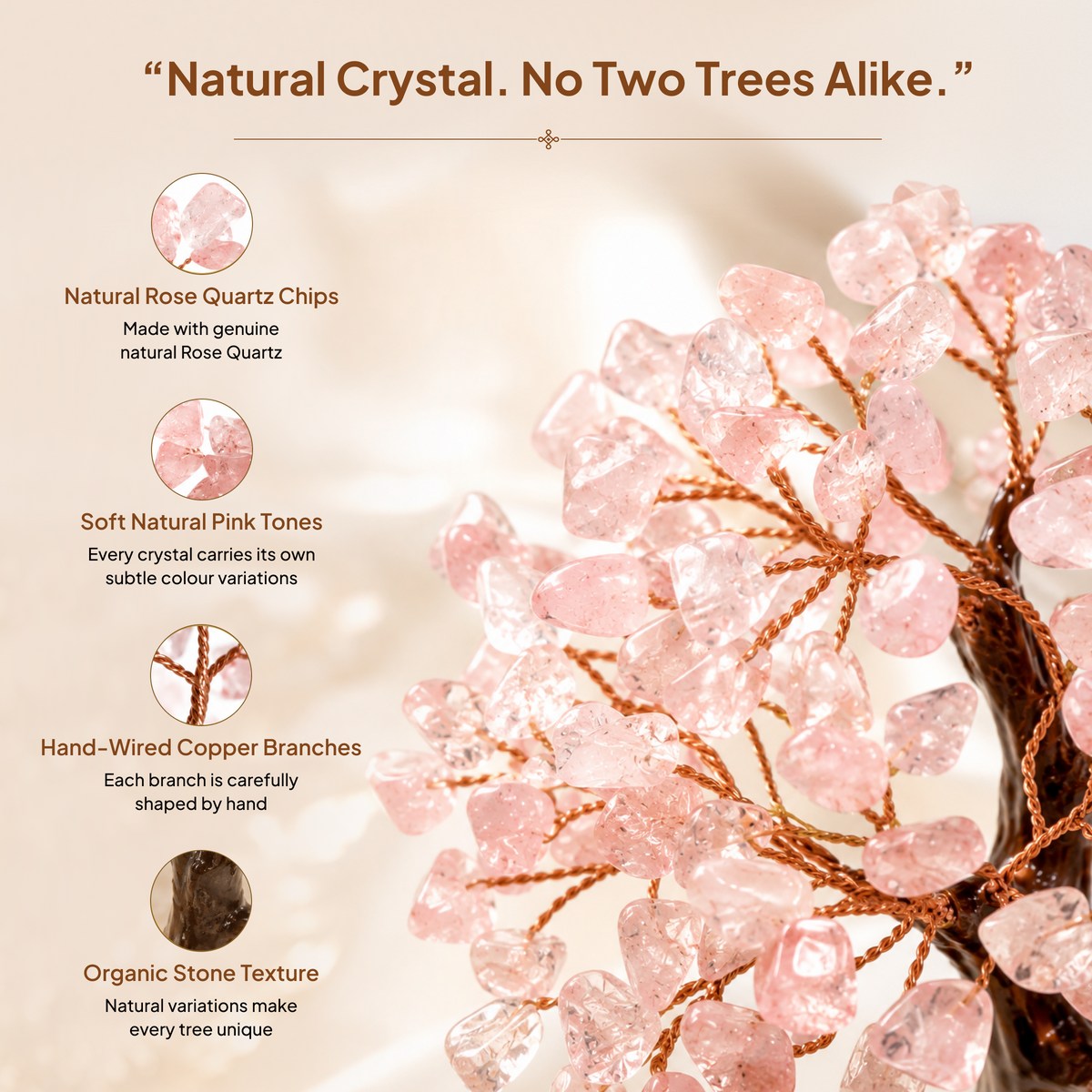 Rose Quartz Crystal Tree