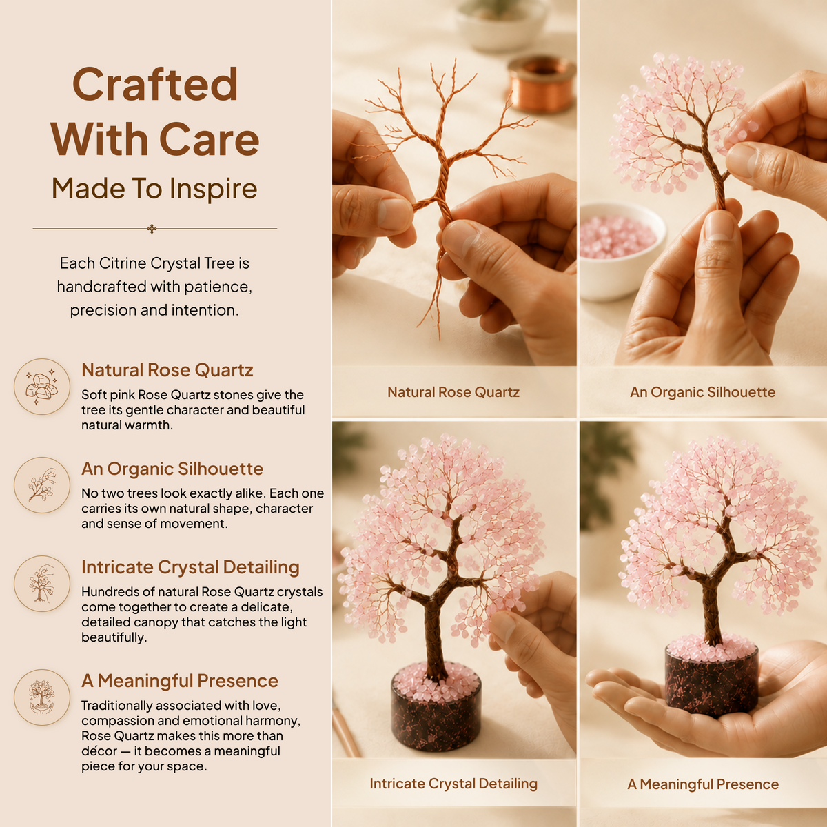 Rose Quartz Crystal Tree