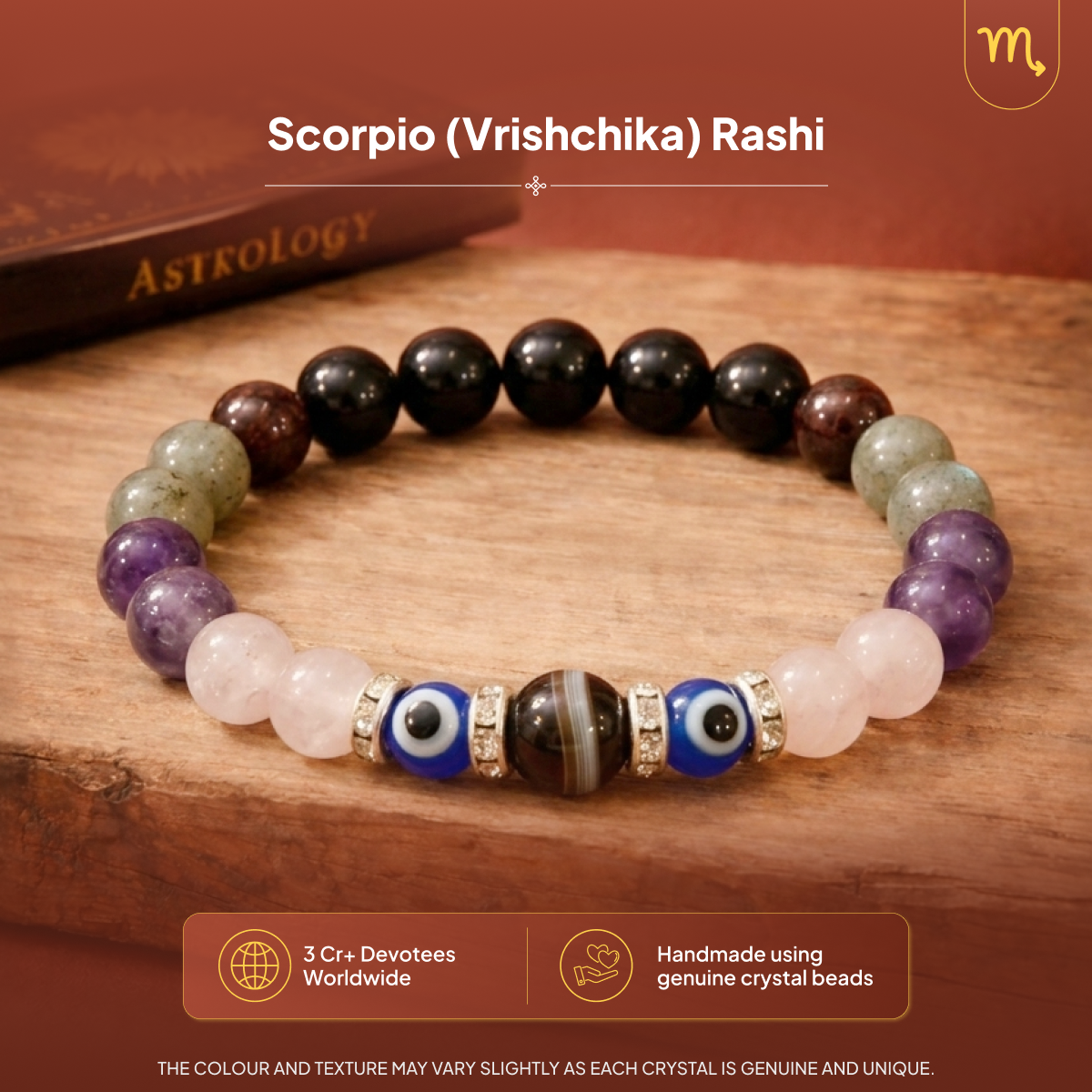 Vrishchika (Scorpio) Rashi Crystal Bracelet