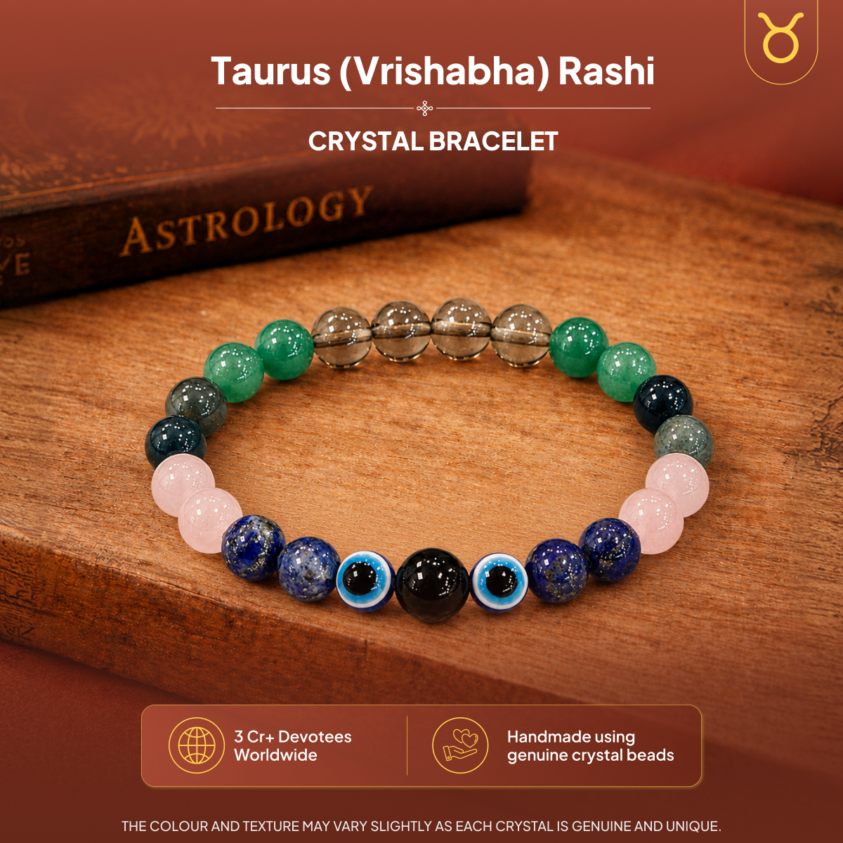 Vrishabha (Taurus) Rashi Crystal Bracelet